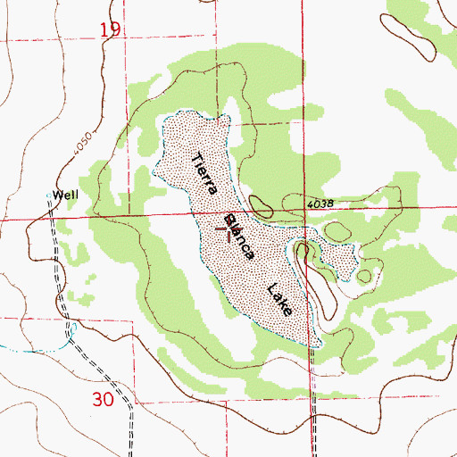 Topographic Map of Tierra Blanca Lake, NM
