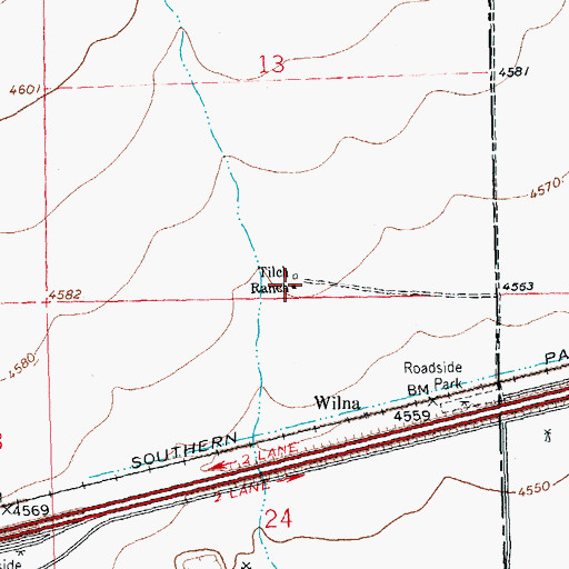 Topographic Map of Tilch Ranch, NM