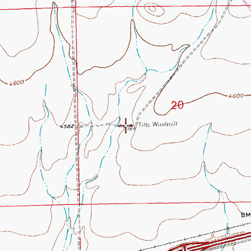 Topographic Map of Tilts Windmill, NM