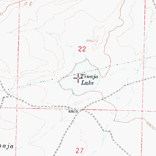 Topographic Map of Tinaja Lake, NM