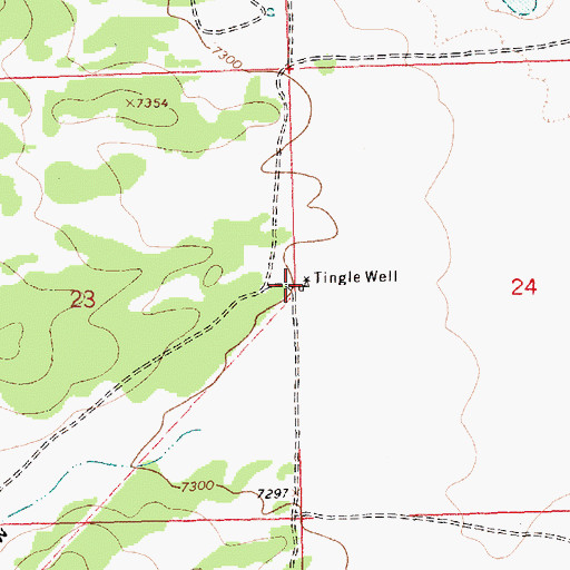 Topographic Map of Tingle Well, NM