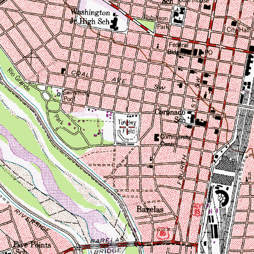 Topographic Map of Tingley Field, NM