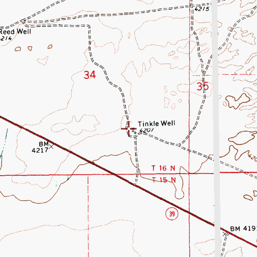 Topographic Map of Tinkle Well, NM
