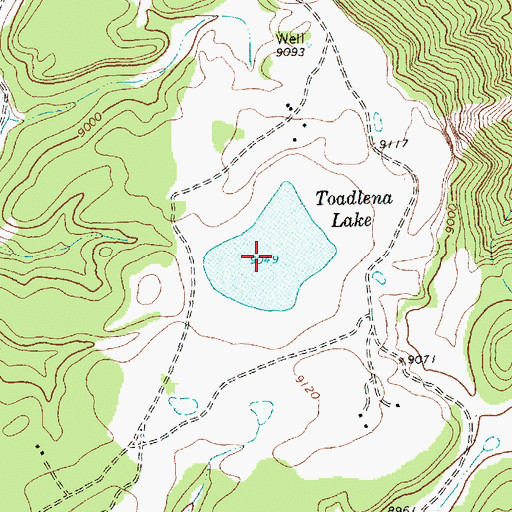 Topographic Map of Toadlena Lake, NM
