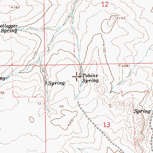 Topographic Map of Tobias Spring, NM