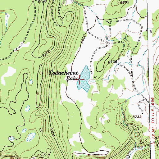 Topographic Map of Todacheene Lake, NM