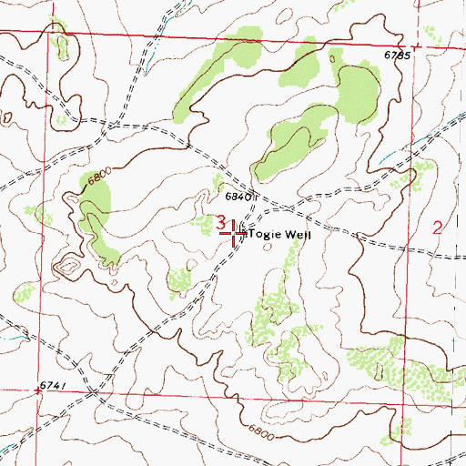 Topographic Map of Togie Well, NM