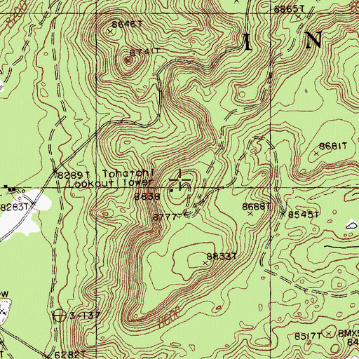 Topographic Map of Tohatchi Lookout, NM