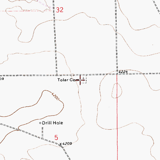 Topographic Map of Tolar Cemetery, NM