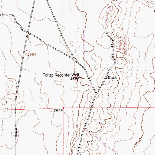 Topographic Map of Toltec Record Well, NM