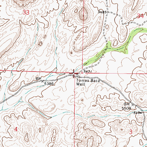 Topographic Map of Tomas Baca Well, NM