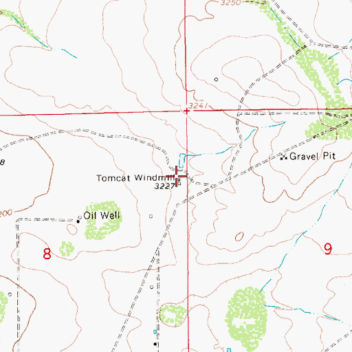 Topographic Map of Tomcat Windmill, NM