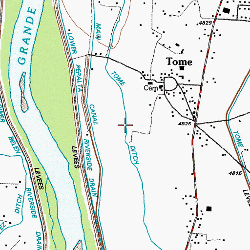 Topographic Map of Tome Ditch, NM