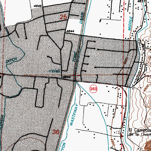 Topographic Map of Tome Drain, NM