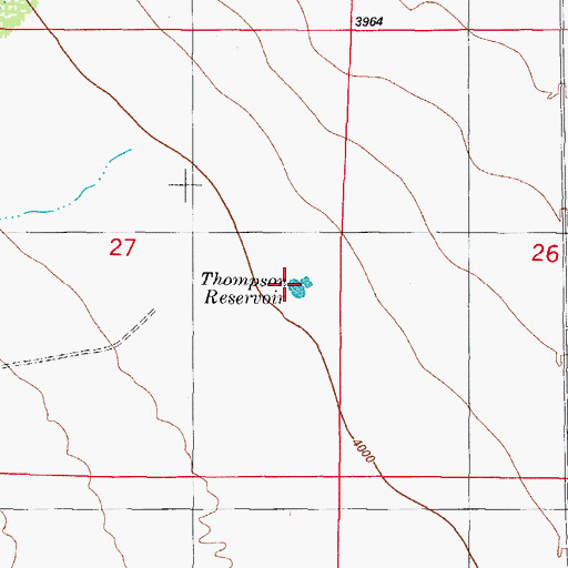 Topographic Map of Thompson Reservoir, NM