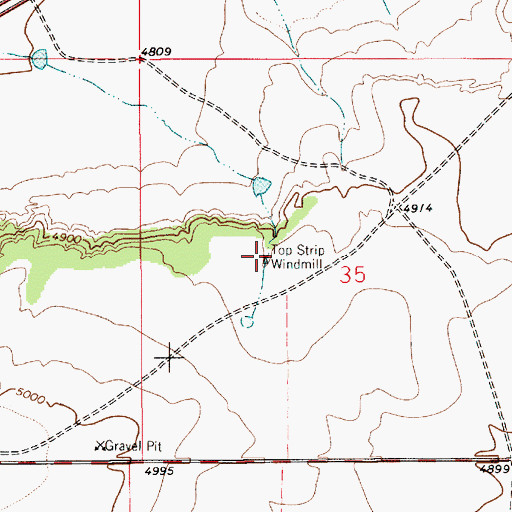 Topographic Map of Top Strip Windmill, NM