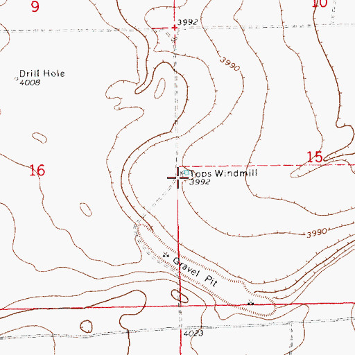 Topographic Map of Tops Windmill, NM