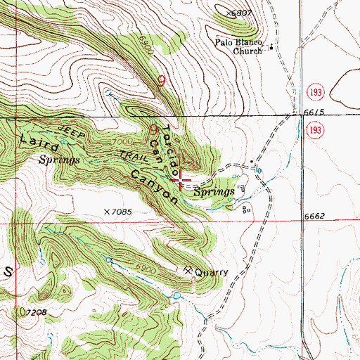 Topographic Map of Torcido Canyon, NM