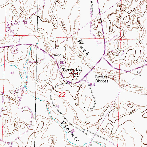 Topographic Map of Torreon Day School, NM