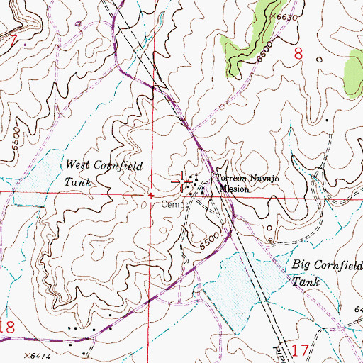 Topographic Map of Torreon Navajo Mission, NM