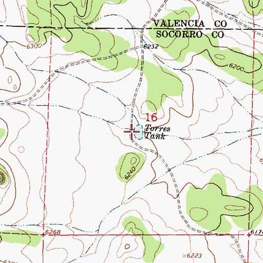 Topographic Map of Torres Tank, NM