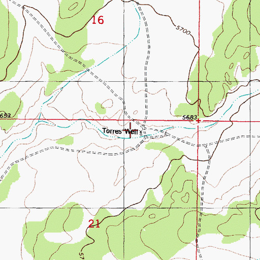 Topographic Map of Torres Well, NM