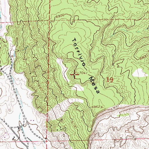 Topographic Map of Torrivio Mesa, NM