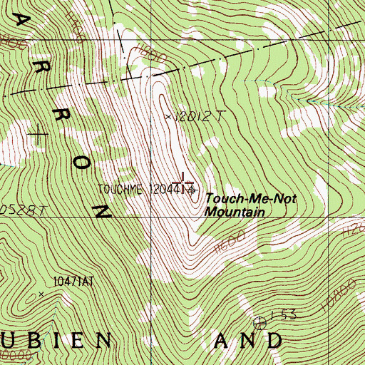 Topographic Map of Touch-Me-Not Mountain, NM