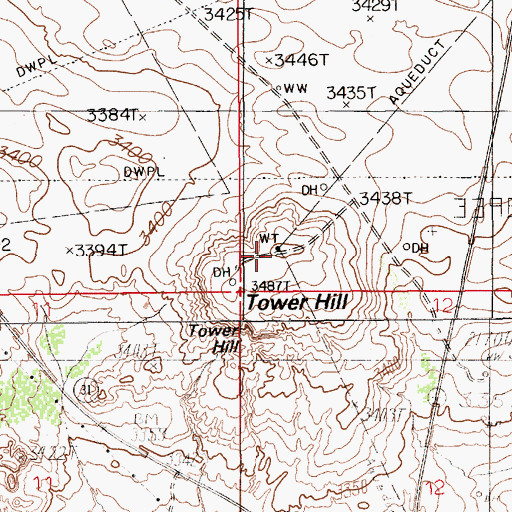 Topographic Map of Tower Hill, NM