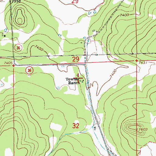 Topographic Map of Towner Ranch, NM