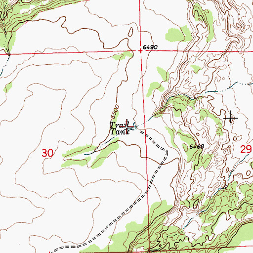 Topographic Map of Trail Tank, NM