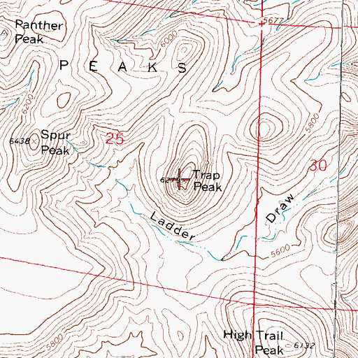 Topographic Map of Trap Peak, NM