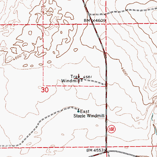 Topographic Map of Trap Windmill, NM