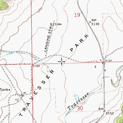 Topographic Map of Travesser Park, NM