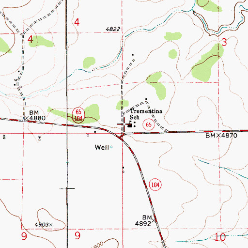 Topographic Map of Trementina School, NM