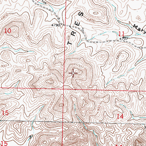 Topographic Map of Tres Hermanas Mountains, NM