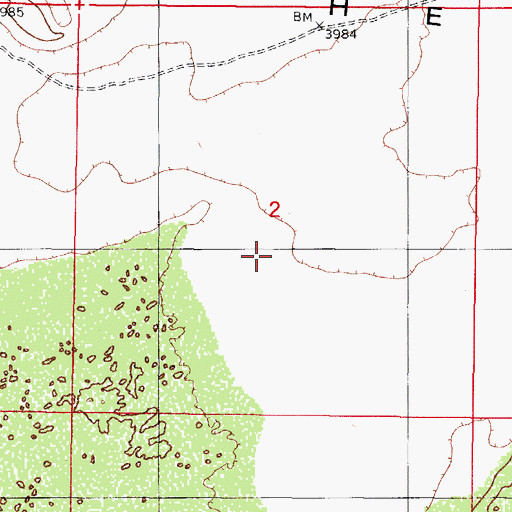 Topographic Map of Tres Hermanos, NM