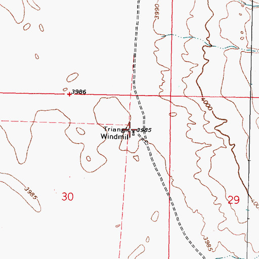 Topographic Map of Triangle Windmill, NM