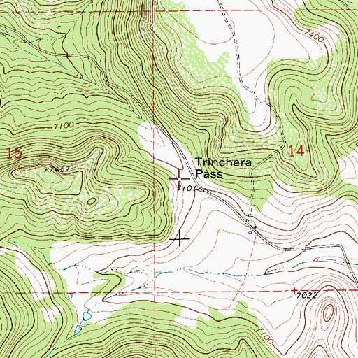 Topographic Map of Trinchera Pass, NM