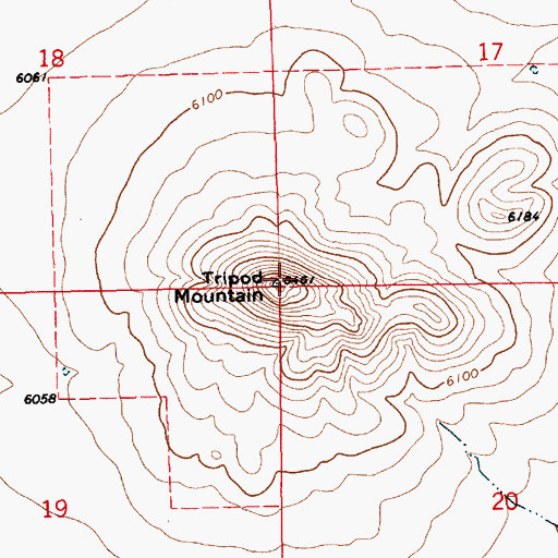 Topographic Map of Tripod Mountain, NM