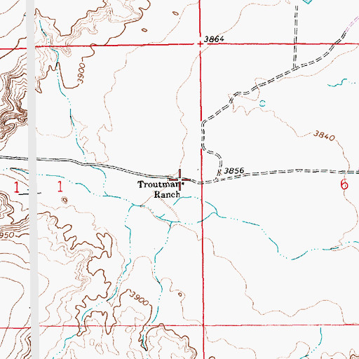 Topographic Map of Troutman Ranch, NM