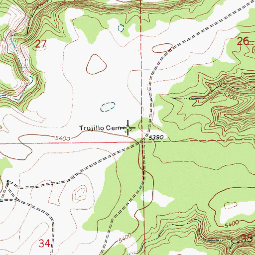 Topographic Map of Trujillo Cemetery, NM