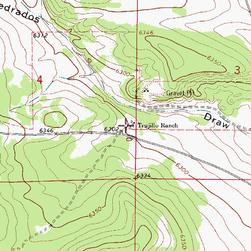 Topographic Map of Trujillo Ranch, NM