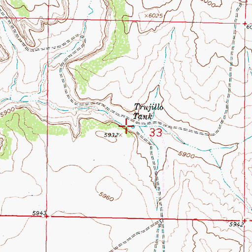 Topographic Map of Trujillo Tank, NM
