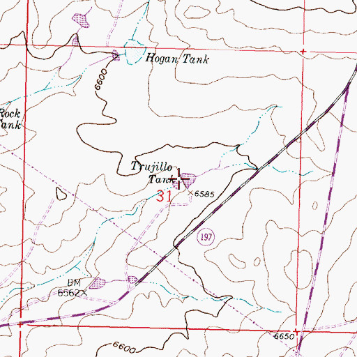 Topographic Map of Trujillo Tank, NM