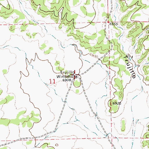 Topographic Map of Trujillo Windmill, NM
