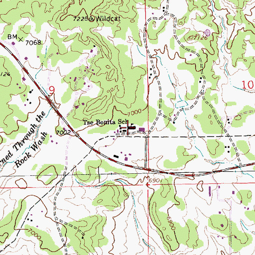 Topographic Map of Tse Bonita School, NM