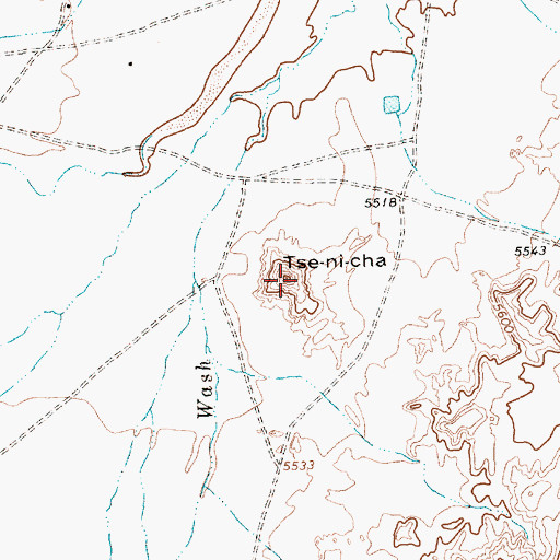 Topographic Map of Tse-ni-cha, NM