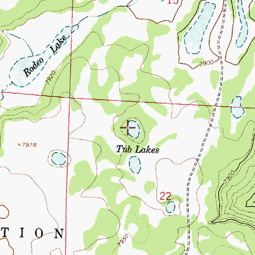 Topographic Map of Tub Lakes, NM