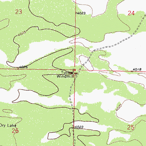 Topographic Map of Tucke Windmill, NM